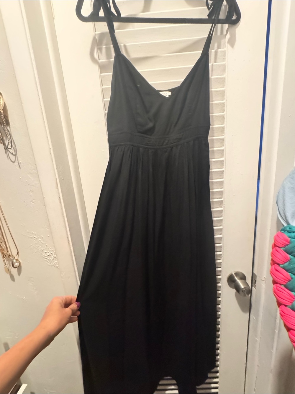 Patrons of Peace Black Spaghetti Strap Maxi Dress